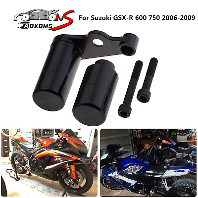 #ad For Suzuki 06 09 GSX R 600 750 Black Aluminum NO CUT Frame Sliders Crash Protect $46.99