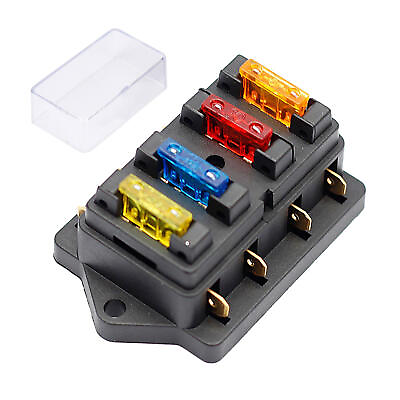 #ad 4 Way Waterproof Fuse Box for Standard Fuse Automotive Vehicle Fuse Holder Box $12.73