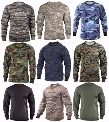 #ad Rothco Military Tactical Long Sleeve Camo T Shirt Choose Sizes $17.99