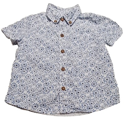 #ad Tommy Bahama Toddler Short Sleeve Blue amp; White Floral Button Up Shirt. Size 4T $5.53