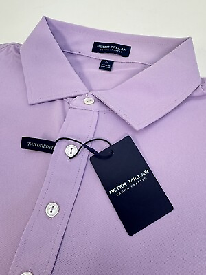 #ad NWT Peter Millar “SOUL” Performance Jersey Golf Polo Shirt Lavender Size XL $100 $69.95