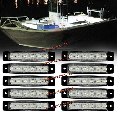 #ad 10 Pieces Waterproof 12V White Boat Marine Grade LED Utility amp; Courtesy Lights $12.95