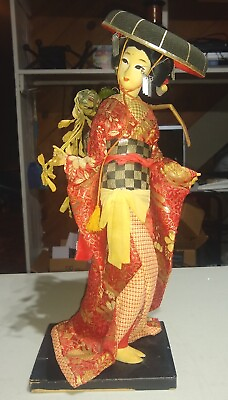 #ad Rare 15 in Beautiful Japanese Geisha Doll in a Kimono Asian Oriental $89.99