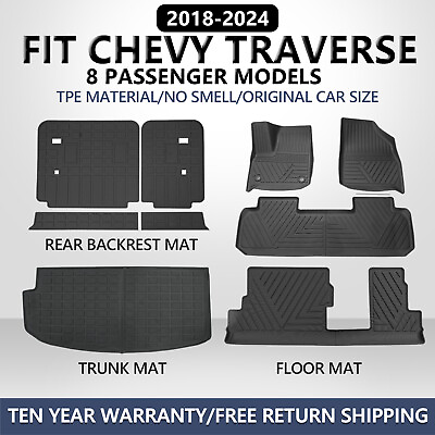 #ad Floor Mats Backrest Mat Cargo Liners Anti Slip For 2018 2024 Chevy Traverse $188.99