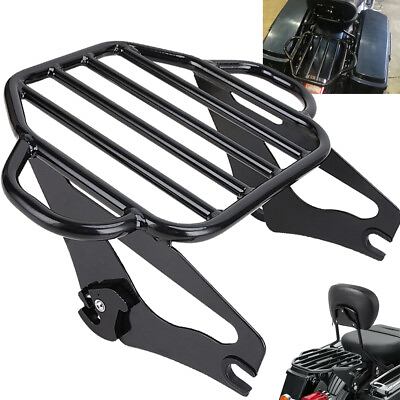 #ad 09 23 Detachable Two Up Luggage Rack For Harley Touring Street Glide Road Glide $53.15