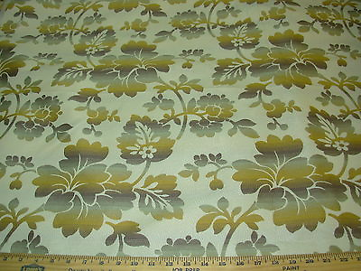 #ad 8 YDS FLOWERS LEAVES EMBROIDERED WOVEN UPHOLSTERY FABRIC FOR LESS $110.00
