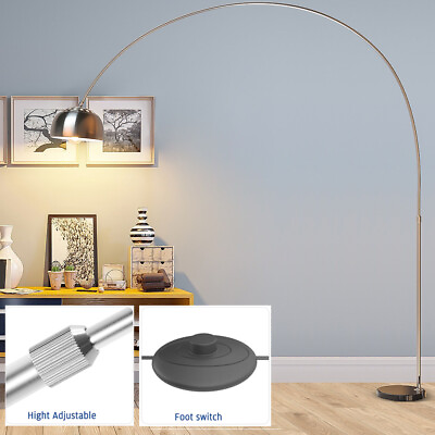Floor Light Lamp Gooseneck Arched Marble Base 360° Rotatable Hight Adjustable $58.89