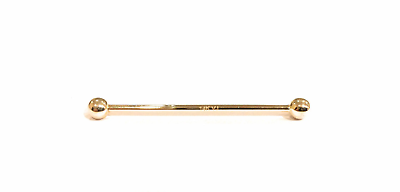 #ad ADIRFINE 14K Solid Gold 14 Gauge Industrial straight Barbell Body Jewelry $203.99
