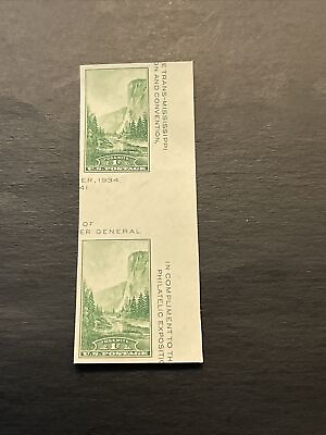 #ad Us Stamp Scott #769a 1c…Yosemite Vert Pair w Horiz Gutter MNH Ng $6.75