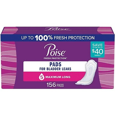 #ad Poise Incontinence Pads for Women Maximum Absorbency Long 156 ct. $68.99