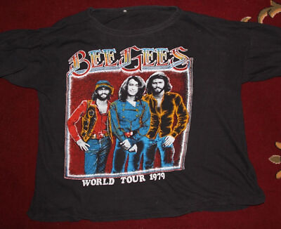 #ad Vintage Bee Gees Cotton Black Men T Shirt $8.99