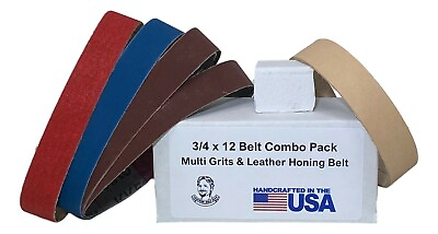 #ad #ad 3 4 X 12 Replacement Belt Kit w Leather Honing Strop fits Ken Onion Worksharp $17.99