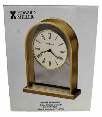 #ad Howard Miller 613 118 Reminisce Tabletop Clock Polished Brass Finish $24.99