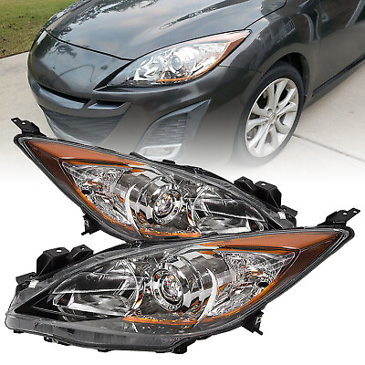 #ad Headlights For 2010 2011 2012 2013 Mazda 3 Headlamp LeftRight Chrome Housing $102.65