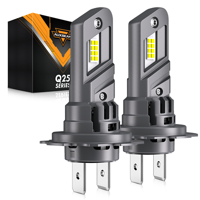 #ad AUXBEAM Q25 NEW H7 LED Headlight Bulbs High Low Beam Kit Super Bright Plugamp;Play $59.99