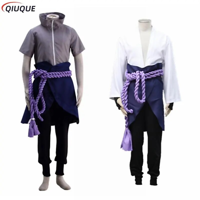 #ad Uchiha Sasuke Cosplay Costume Wig Anime Suit Halloween Comic Clothes Outfit $34.35