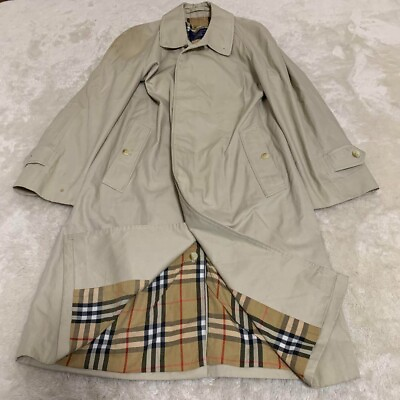 #ad Burberry Soutien collar coat Nova check Beige Men Size Free M Used From Japan $63.00