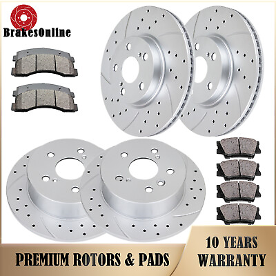 #ad 296mm Front and 281mm Rear Disc Rotors Pads Kit Fit for Toyota Avalon Brakes $160.81
