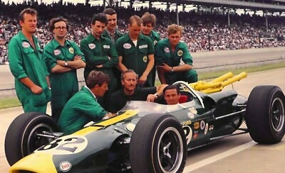 #ad 1965 JIM CLARK INDY 500 Winner 5 X 7 Old PHOTO Rear Engine Car Lotus Racing $9.50