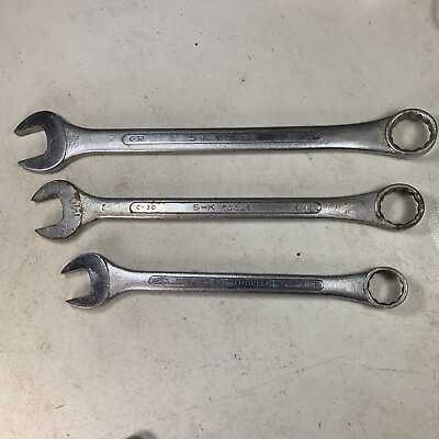 #ad S K TOOLS Lot of 3 Combination Wrenches12 Point 13 16”15 16” amp; 1” USA $38.00