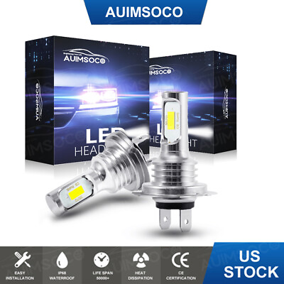 #ad 2x Super Bright H7 LED Headlight Kit High Low Beam DRL Bulbs 20000LM 6500K White $23.99