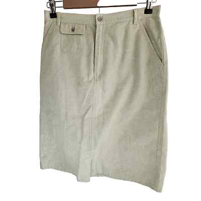 #ad VILLAGER SPORT LIZ CLAIBORNE Pale Green Linen Blend Straight Skirt SZ 8 $22.00