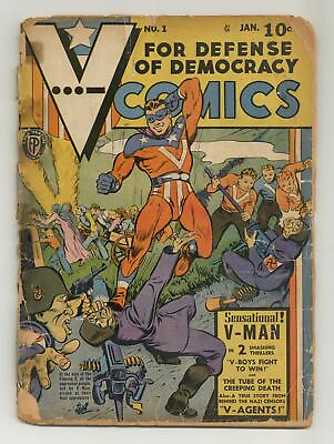 #ad V Comics #1 PR 0.5 1942 $895.00