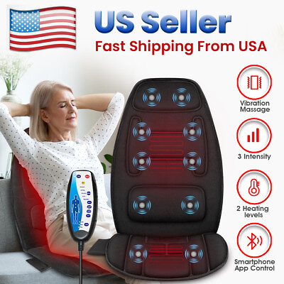 #ad Snailax Massage Seat Cushion with Heated Back Neck Massager Bluetooth Car US $59.83