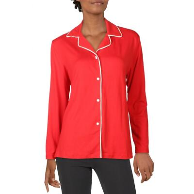 #ad Tart Womens Red Button Front Long Sleeve Loungewear Nightshirt M BHFO 9073 $13.99