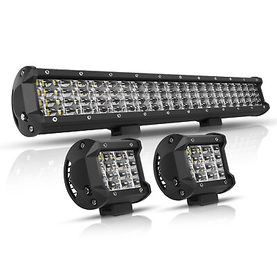 20Inch LED Light Bar Spot Flood Combo2x Pods Offroad Truck For Jeep SUV Offroad $38.42
