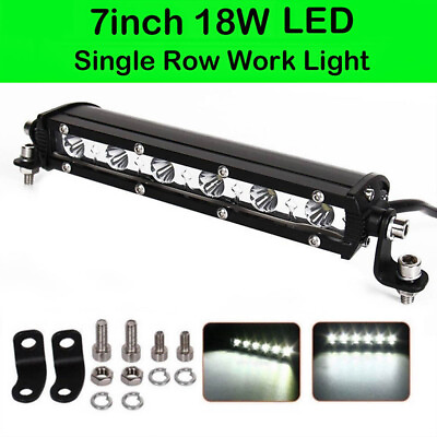 #ad 7Inch 6 LED Slim LED Work Light Bar Single Row Spot Offroad Driving ATV 4WD SUV $12.98