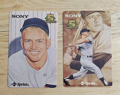#ad 2 Mickey Mantle Sprint Sony Phone Card Unscratched Yankees HOF $8.00