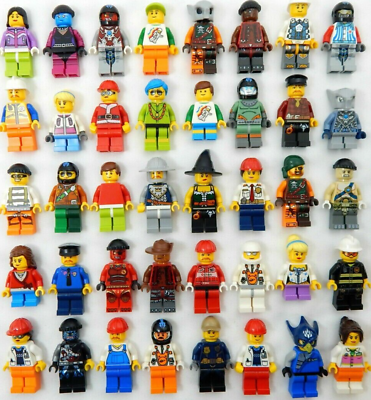 #ad 10 LEGO MINIFIG NEW RANDOM LOT mystery figure minifigure city town space female $20.97