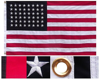 #ad HEAVY COTTON 48 STAR AMERICAN FLAG 3 X 5 OLD GLORY SEWN AND EMBROIDERED USA $48.88