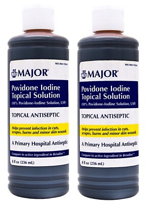 #ad Major Povidone Iodine Solution Antiseptic 10% 8 fl oz Betadine 2 Pack $17.99