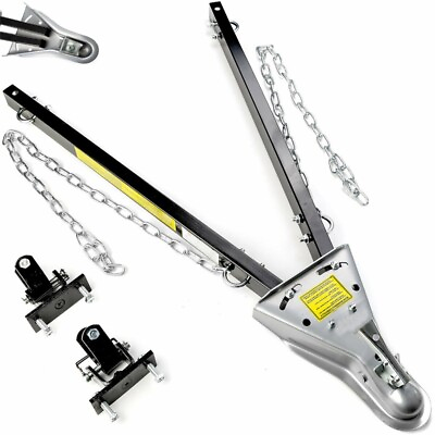 24 41quot; Width Adjustable Universal Tow Towing Bar Bumper Mount 5000lb w Chains $113.05