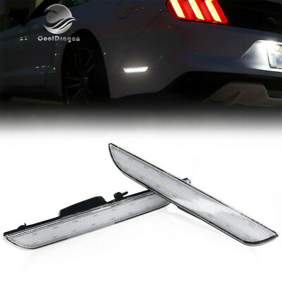 #ad For Mustang 2015 up Clear Lens White LED Rear Side Marker Lamps Reflector Lights $17.99