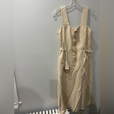 #ad Farrow brown dress with straps size M cream $37.60