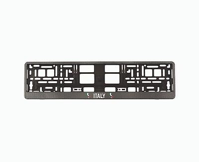 #ad 2X EU License Number Plate Frames Holders Carbon look Italy with contours $30.00