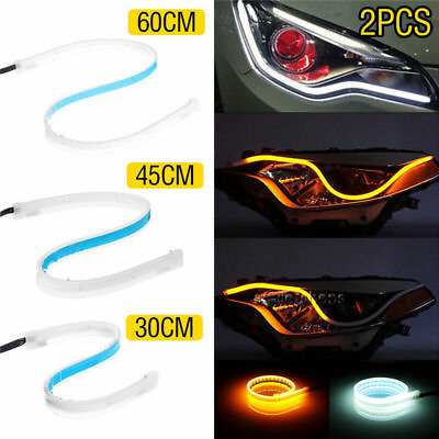 #ad 30 45 60cm LED DRL Daytime Running Lamp Strip Light Sequential FlowTurn Signal $10.99