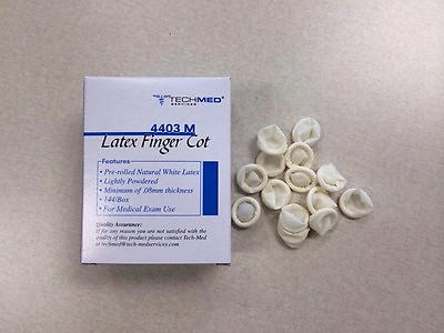 #ad 144pcs. 1box. Latex Finger Cot covers. approved for dental medical use. sz: med $8.50
