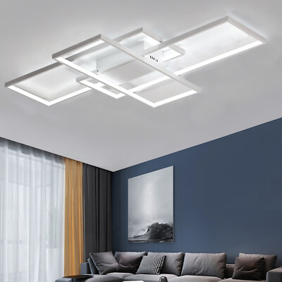 #ad Modern LED Acrylic Ceiling Light Flush Mount Lamp Chandelier Living Room Remote $61.00