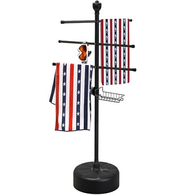#ad Pool Towel Rack Outdoor Weighted Base Outdoor Towel Holder Free Standing $105.71