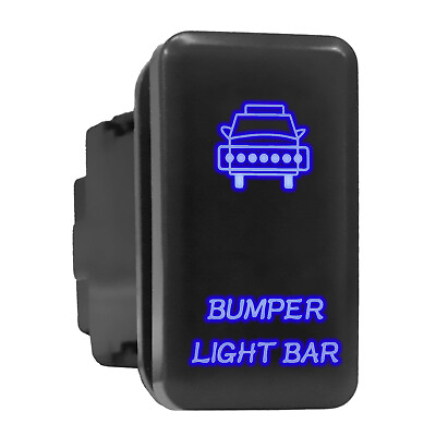 #ad #ad BUMPER LIGHT BAR Blue Backlit Switch Tall Push Button 1.54quot;x 0.83quot; Fit: Toyota $10.95
