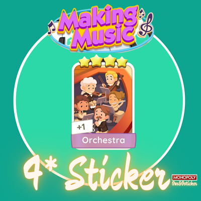 #ad Monopoly Go 4 star sticker card Set 21 Orchestra 🌟🌟🌟🌟 AU $3.78
