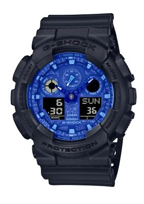 #ad Casio G Shock G Shock GA 100BP 1A Series Blue Paisley Watch $130.00