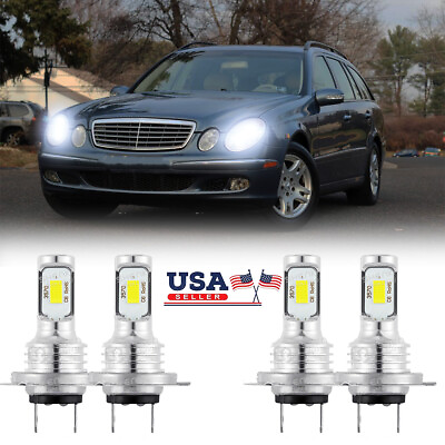 #ad For 2000 2009 Mercedes Benz E320 Front LED Headlight 4X Bulbs High Low beam $25.40