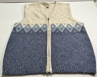 #ad St Johns Bay Vintage Cozy Cabincore Grandmacore Knit Zipper Sweater Vest 2X $29.99