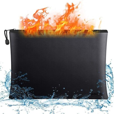 #ad 2000℉ Fire Proof money Bag Fireproof Document Pouch Waterproof Safe Cash US $9.80