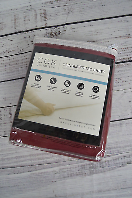 #ad CGK Twin XL Fitted Sheet Unlimited Burgundy NEW Sheets Bedding Home $9.99